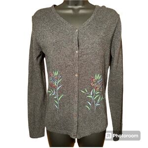 Chloe White by Autonomy beaded cardigan sweater size 10